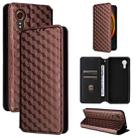 For Samsung Galaxy XCover7 Cubic Grid Texture Flip Leather Phone Case(Brown) - 1