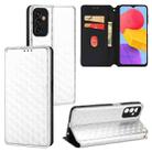 For Samsung Galaxy M13 4G Cubic Grid Texture Flip Leather Phone Case(Silver) - 1
