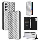 For Samsung Galaxy M14 4G / A05s Cubic Grid Texture Flip Leather Phone Case(Silver) - 1