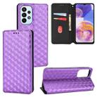 For Samsung Galaxy M23 / F23 / A23 Cubic Grid Texture Flip Leather Phone Case(Purple) - 1