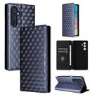 For Samsung Galaxy M35 Cubic Grid Texture Flip Leather Phone Case(Blue) - 1