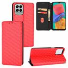 For Samsung Galaxy M53 Cubic Grid Texture Flip Leather Phone Case(Red) - 1
