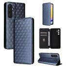 For Samsung Galaxy M55 / C55 Cubic Grid Texture Flip Leather Phone Case(Blue) - 1