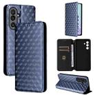 For Samsung Galaxy M56 5G Cubic Grid Texture Flip Leather Phone Case(Blue) - 1