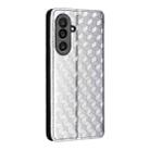 For Samsung Galaxy M56 5G Cubic Grid Texture Flip Leather Phone Case(Silver) - 3