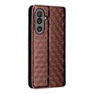 For Samsung Galaxy M56 5G Cubic Grid Texture Flip Leather Phone Case(Brown) - 3