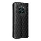 For Realme 12+ 5G Cubic Grid Texture Flip Leather Phone Case(Black) - 3