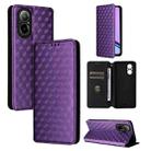 For Realme 12 Lite 4G / C67 4G Cubic Grid Texture Flip Leather Phone Case(Purple) - 1