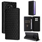 For Realme 12 5G / 12x 5G Cubic Grid Texture Flip Leather Phone Case(Black) - 1