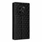 For Realme 12 5G / 12x 5G Cubic Grid Texture Flip Leather Phone Case(Black) - 3