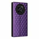 For Realme 12 5G / 12x 5G Cubic Grid Texture Flip Leather Phone Case(Purple) - 3