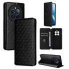 For Realme 12 Pro 5G / 12 Cubic Grid Texture Flip Leather Phone Case(Black) - 1