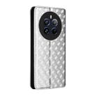 For Realme 12 Pro 5G / 12 Cubic Grid Texture Flip Leather Phone Case(Silver) - 3