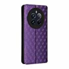 For Realme 12 Pro 5G / 12 Cubic Grid Texture Flip Leather Phone Case(Purple) - 3