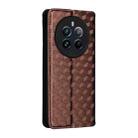 For Realme 12 Pro 5G / 12 Cubic Grid Texture Flip Leather Phone Case(Brown) - 3