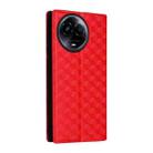 For Realme 11 5G Global / 11X 5G Cubic Grid Texture Flip Leather Phone Case(Red) - 3