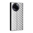 For Realme 11 5G Global / 11X 5G Cubic Grid Texture Flip Leather Phone Case(Silver) - 3