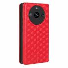 For Realme 11 Pro 5G / 11 Cubic Grid Texture Flip Leather Phone Case(Red) - 3