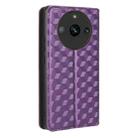 For Realme 11 Pro 5G / 11 Cubic Grid Texture Flip Leather Phone Case(Purple) - 3