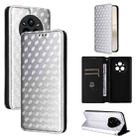 For Realme 14 Pro+ 5G Cubic Grid Texture Flip Leather Phone Case(Silver) - 1