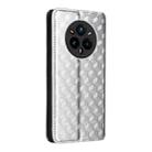 For Realme 14 Pro+ 5G Cubic Grid Texture Flip Leather Phone Case(Silver) - 3