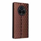 For Realme 14 Pro+ 5G Cubic Grid Texture Flip Leather Phone Case(Brown) - 3