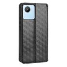 For Realme C30 Cubic Grid Texture Flip Leather Phone Case(Black) - 3