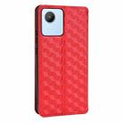 For Realme C30 Cubic Grid Texture Flip Leather Phone Case(Red) - 3