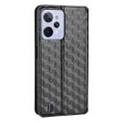 For Realme C31 Cubic Grid Texture Flip Leather Phone Case(Black) - 3