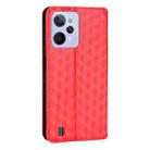 For Realme C31 Cubic Grid Texture Flip Leather Phone Case(Red) - 3