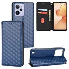 For Realme C31 Cubic Grid Texture Flip Leather Phone Case(Blue) - 1