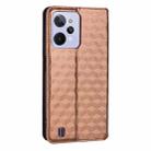 For Realme C31 Cubic Grid Texture Flip Leather Phone Case(Brown) - 3
