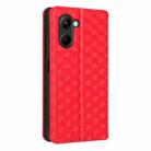 For Realme C33 Cubic Grid Texture Flip Leather Phone Case(Red) - 3