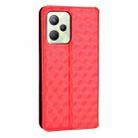 For Realme C35 Cubic Grid Texture Flip Leather Phone Case(Red) - 3