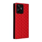 For Realme C53 5G / Narzo N53 4G Cubic Grid Texture Flip Leather Phone Case(Red) - 3