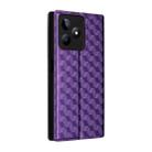For Realme C53 5G / Narzo N53 4G Cubic Grid Texture Flip Leather Phone Case(Purple) - 3