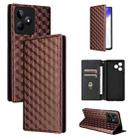 For Realme C53 5G / Narzo N53 4G Cubic Grid Texture Flip Leather Phone Case(Brown) - 1