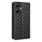 For Realme C55 Cubic Grid Texture Flip Leather Phone Case(Black) - 3