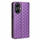 For Realme C55 Cubic Grid Texture Flip Leather Phone Case(Purple) - 3