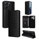 For Realme C63 4G / C61 4G / Narzo N63 4G Cubic Grid Texture Flip Leather Phone Case(Black) - 1