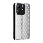 For Realme C63 4G / C61 4G / Narzo N63 4G Cubic Grid Texture Flip Leather Phone Case(Silver) - 3
