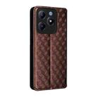 For Realme C63 4G / C61 4G / Narzo N63 4G Cubic Grid Texture Flip Leather Phone Case(Brown) - 3