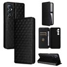 For Realme C65 4G Cubic Grid Texture Flip Leather Phone Case(Black) - 1