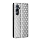 For Realme C65 4G Cubic Grid Texture Flip Leather Phone Case(Silver) - 3