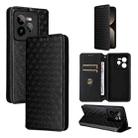 For Realme GT 7 Pro 5G Cubic Grid Texture Flip Leather Phone Case(Black) - 1