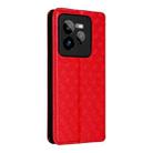 For Realme GT 7 Pro 5G Cubic Grid Texture Flip Leather Phone Case(Red) - 3