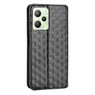 For Realme Narzo 50A Prime / C35 Cubic Grid Texture Flip Leather Phone Case(Black) - 3