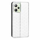 For Realme Narzo 50A Prime / C35 Cubic Grid Texture Flip Leather Phone Case(Silver) - 3