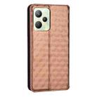 For Realme Narzo 50A Prime / C35 Cubic Grid Texture Flip Leather Phone Case(Brown) - 3