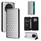 For Realme Narzo 70 Pro 5G / 12+ 5G Cubic Grid Texture Flip Leather Phone Case(Silver) - 1